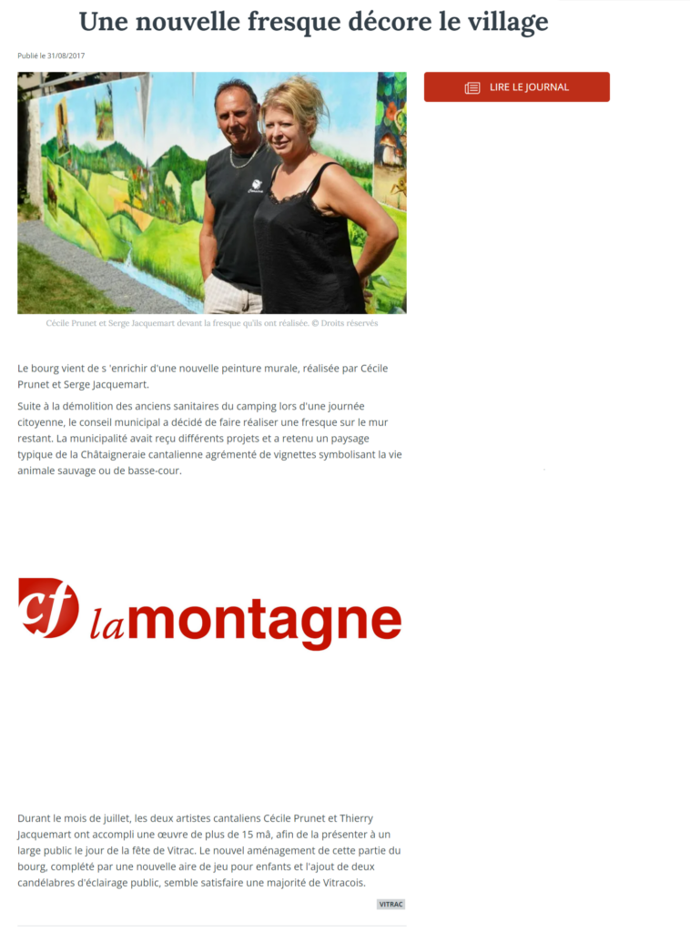 Article La Montagne du 31 août 2017