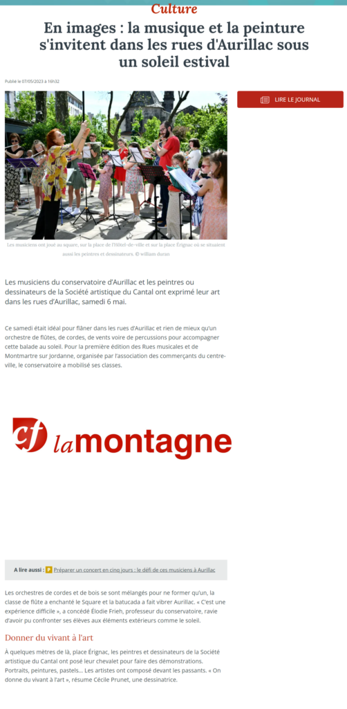 Article La Montagne du 7 mai 2023